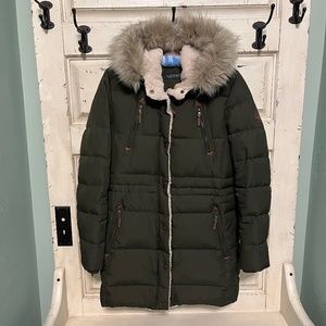 LAUREN [Ralph Lauren] women's  green hooded winter jacket  Size M